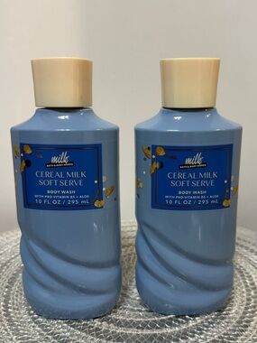 BBW Cereal Milk Soft Serve Body Wash Set of 2 NWT